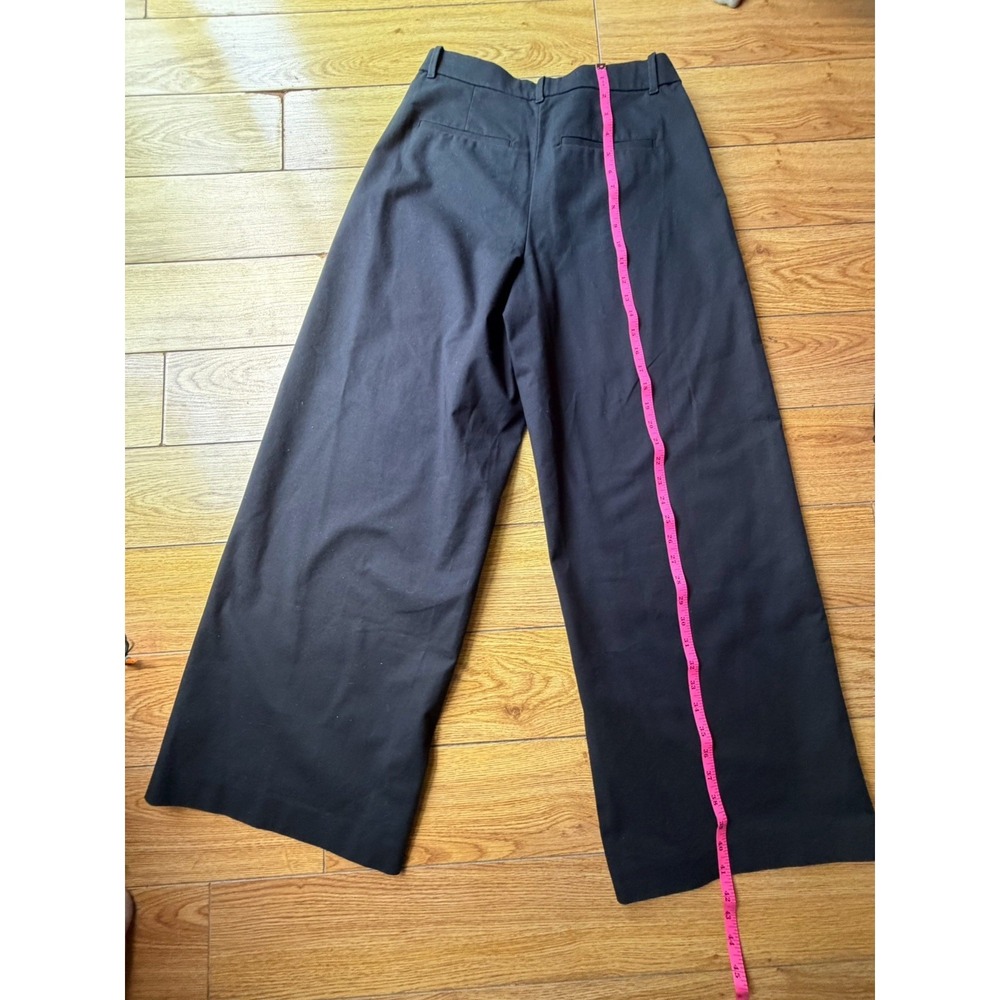 UNIQLO Wide Leg Dress Pants Black M Size 8 High Waisted Trouser Pockets 28–29 in - Picture 6 of 14